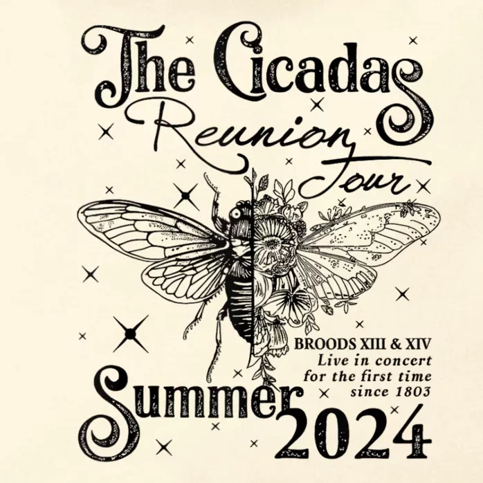 Funny The Cicadas Reunion Summer 2024 Zip Tote Bag