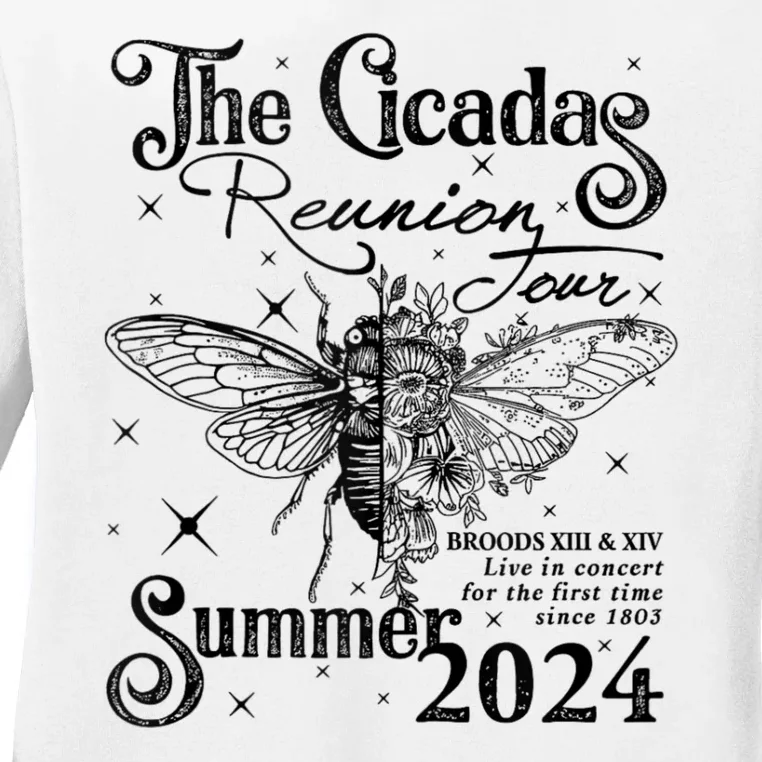 Funny The Cicadas Reunion Summer 2024 Ladies Long Sleeve Shirt