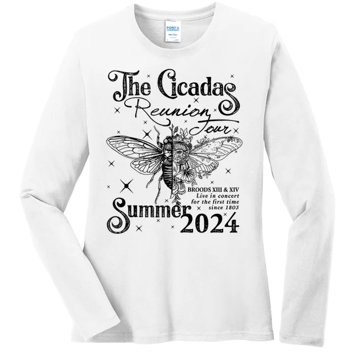 Funny The Cicadas Reunion Summer 2024 Ladies Long Sleeve Shirt