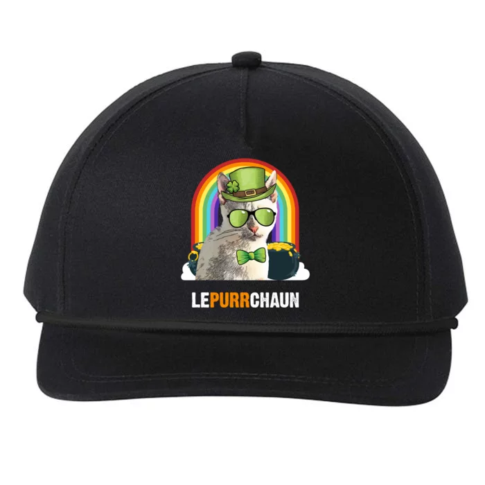 Funny Tonkinese Cat Lepurrchaun St Patricks Day Gift Snapback Five-Panel Rope Hat