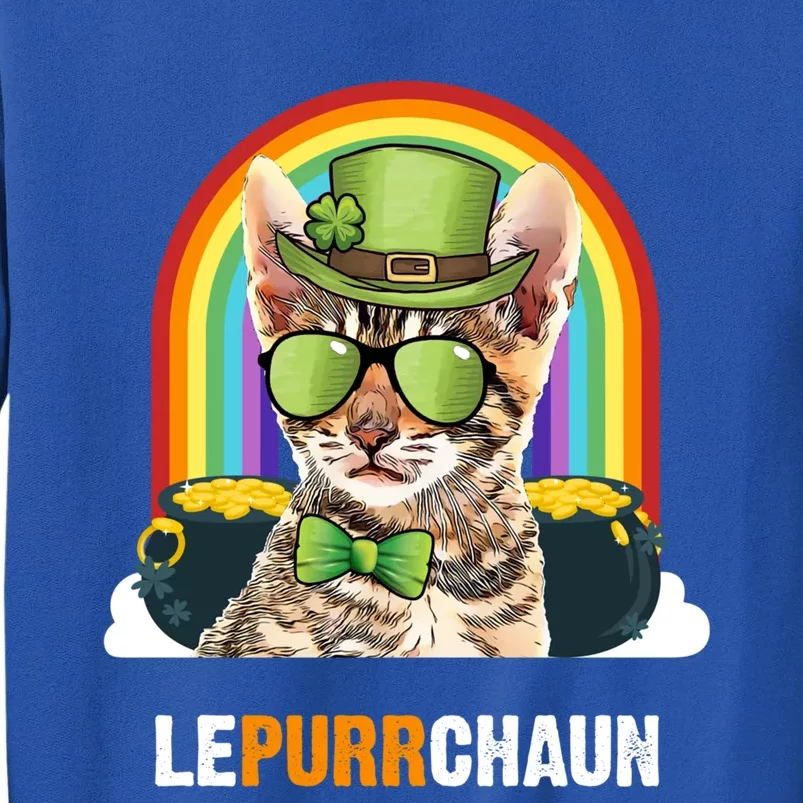 Funny Toyger Cat Lepurrchaun St Patricks Day Gift Tall Sweatshirt