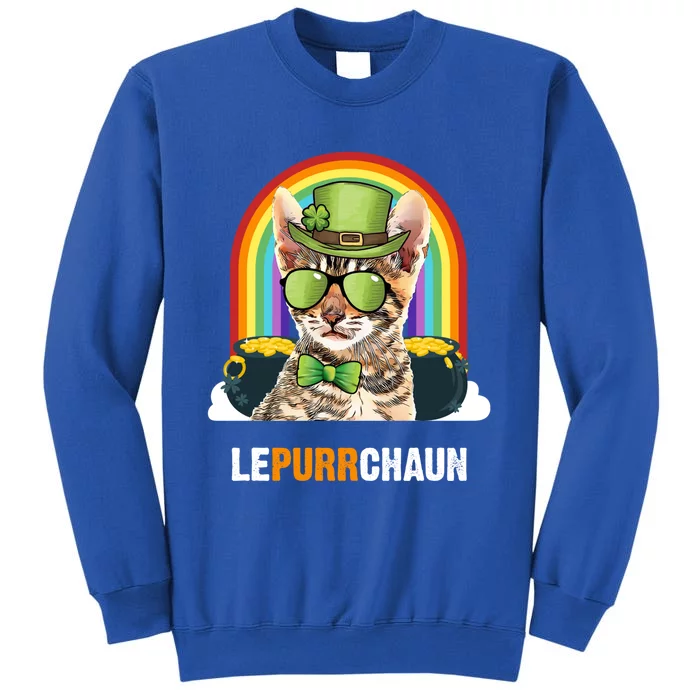 Funny Toyger Cat Lepurrchaun St Patricks Day Gift Tall Sweatshirt