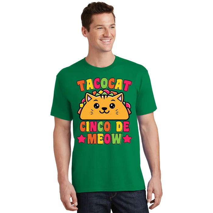 Funny Taco Cat Pun Tacocat Cute Taco Lover Cinco De Meow T-Shirt