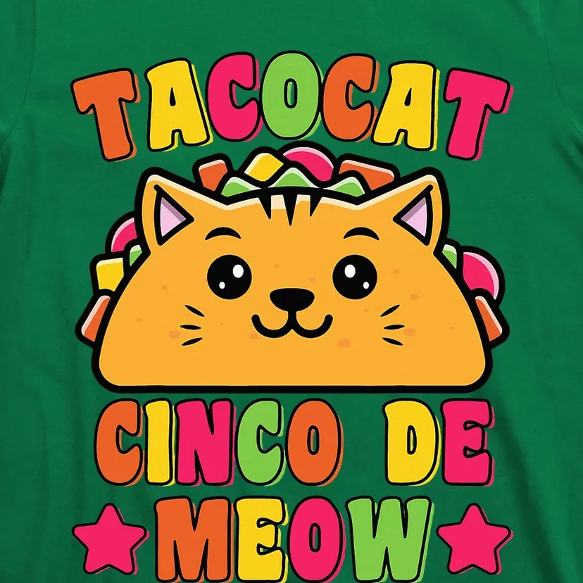 Funny Taco Cat Pun Tacocat Cute Taco Lover Cinco De Meow T-Shirt