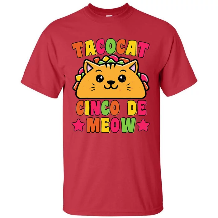 Funny Taco Cat Pun Tacocat Cute Taco Lover Cinco De Meow Tall T-Shirt