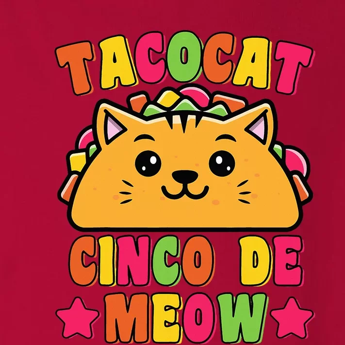 Funny Taco Cat Pun Tacocat Cute Taco Lover Cinco De Meow Toddler Long Sleeve Shirt