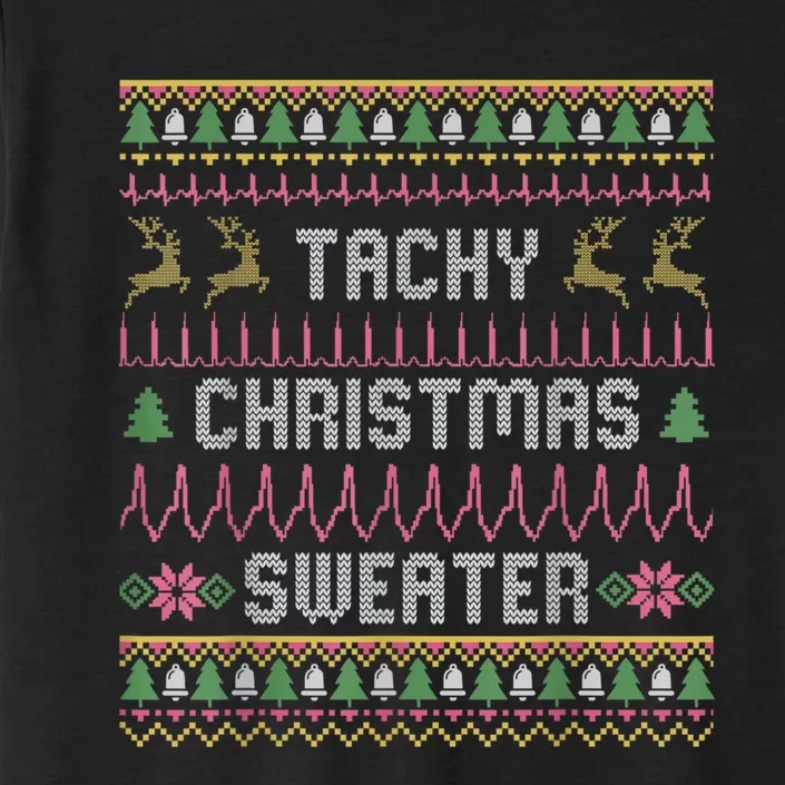 Funny Tachy Christmas Sweater Medical Cardiac Icu Nurse Ugly ChromaSoft Performance T-Shirt