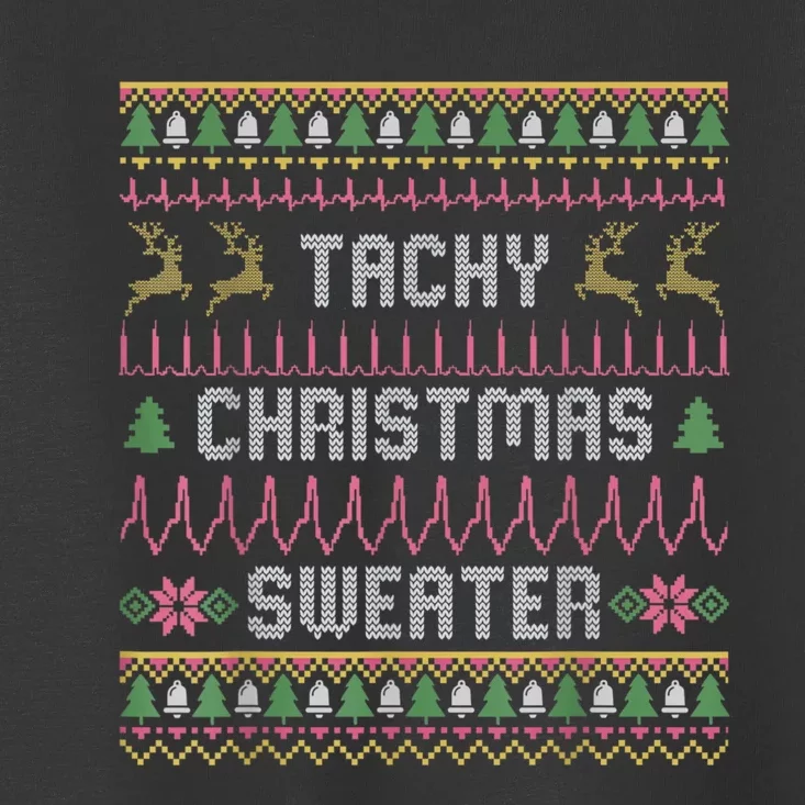 Funny Tachy Christmas Sweater Medical Cardiac Icu Nurse Ugly Toddler T-Shirt