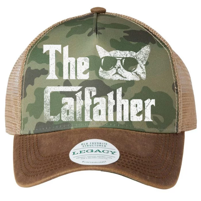 Funny The Catfather Cool Cat Daddy Glasses Gift Legacy Tie Dye Trucker Hat