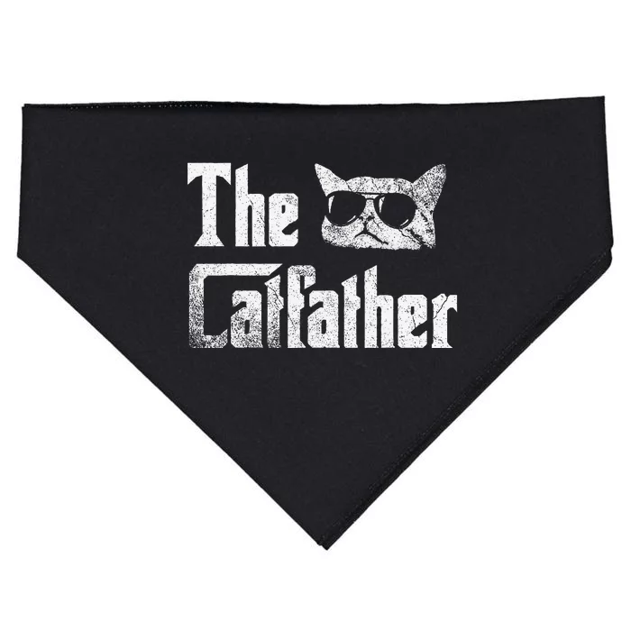 Funny The Catfather Cool Cat Daddy Glasses Gift USA-Made Doggie Bandana