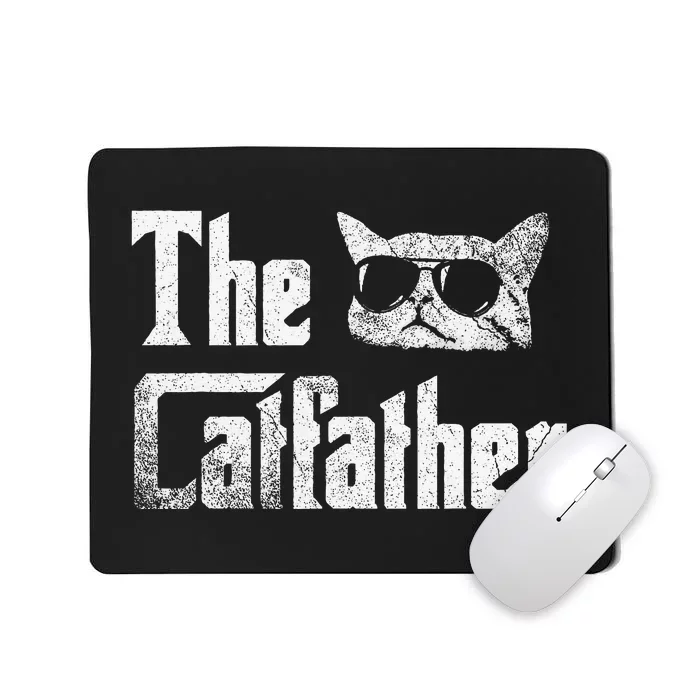 Funny The Catfather Cool Cat Daddy Glasses Gift Mousepad