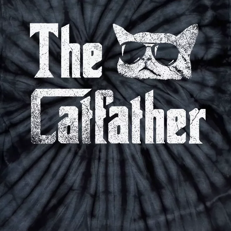 Funny The Catfather Cool Cat Daddy Glasses Gift Tie-Dye T-Shirt