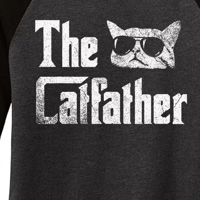 Funny The Catfather Cool Cat Daddy Glasses Gift Women's Tri-Blend 3/4-Sleeve Raglan Shirt