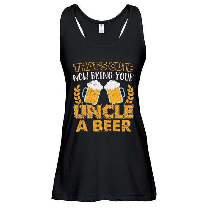 Funny That's Cute Now Bring Your Uncle A Beer Design Ladies Essential Flowy Tank