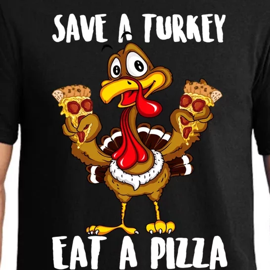 Funny Thanksgiving Costume Save A Turkey Eat A Pizza Pajama Set