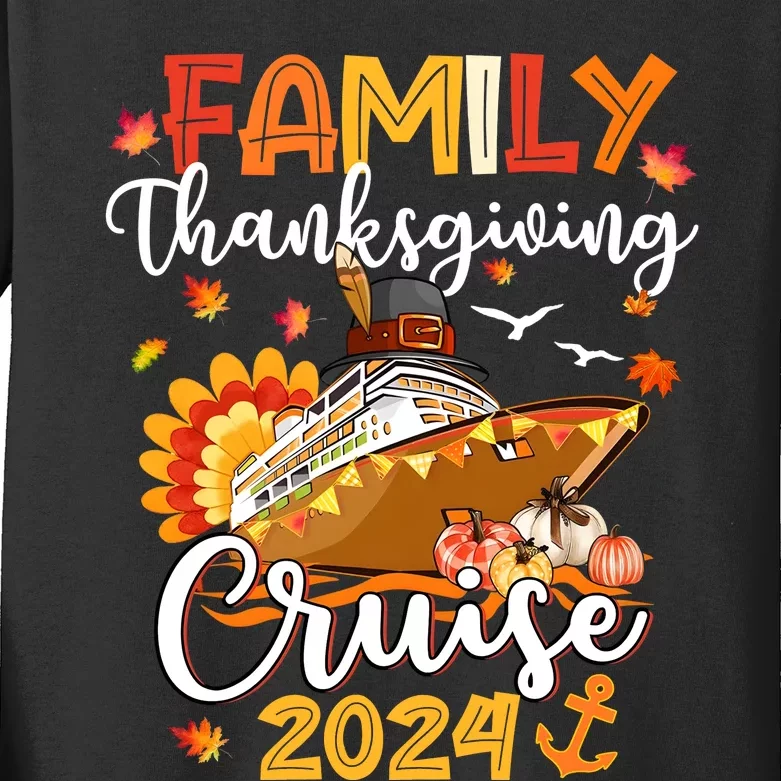 Family Thanksgiving Cruise 2024 Matching Family Team Kids Long Sleeve Shirt