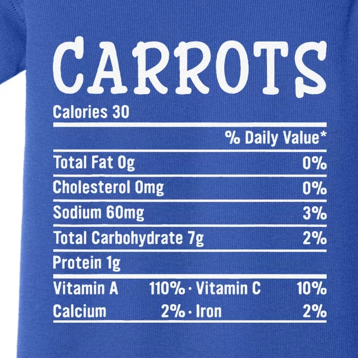 Funny Thanksgiving Christmas Food Facts Carrots Nutrition Baby Bodysuit