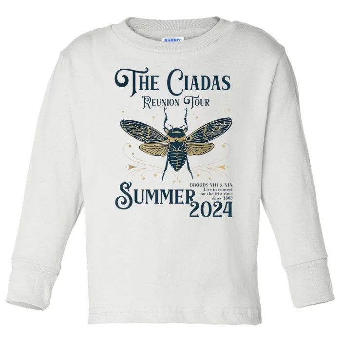 Funny The Cicadas Reunion Summer 2024 Toddler Long Sleeve Shirt