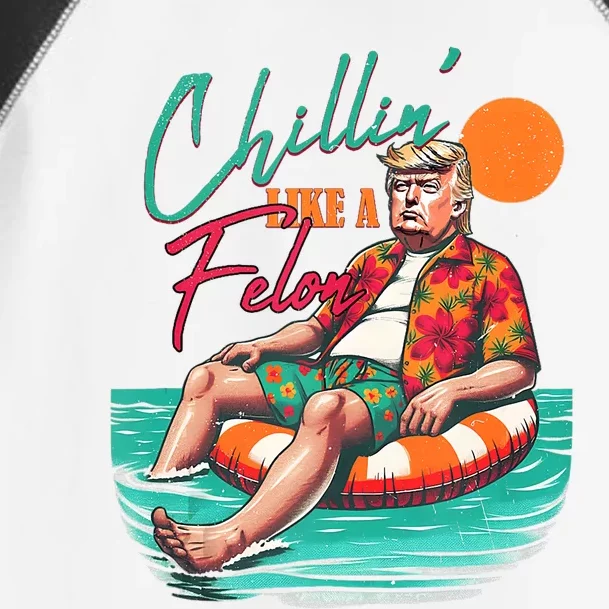 Funny Trump Chilling Like A Felon Summer 2024 Toddler Fine Jersey T-Shirt