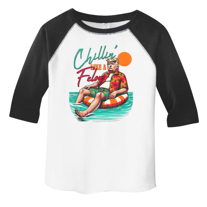 Funny Trump Chilling Like A Felon Summer 2024 Toddler Fine Jersey T-Shirt