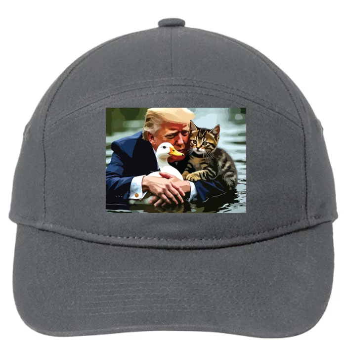 Funny Trump Cat And Duck Memes Christmas Halloween Vote Sign 7-Panel Snapback Hat