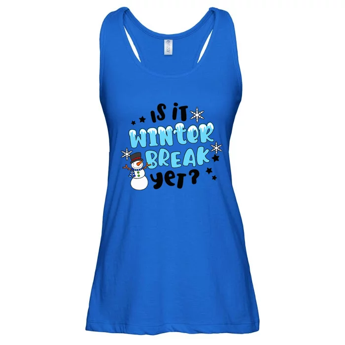 Funny Teacher Christmas Is It Winters Break Yet Cute Snowman Ladies Essential Flowy Tank