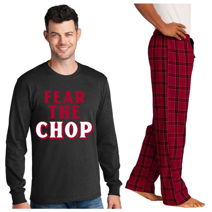 Fear the Chop Baseball Lover Long Sleeve Pajama Set