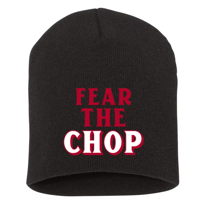 Fear the Chop Baseball Lover Short Acrylic Beanie