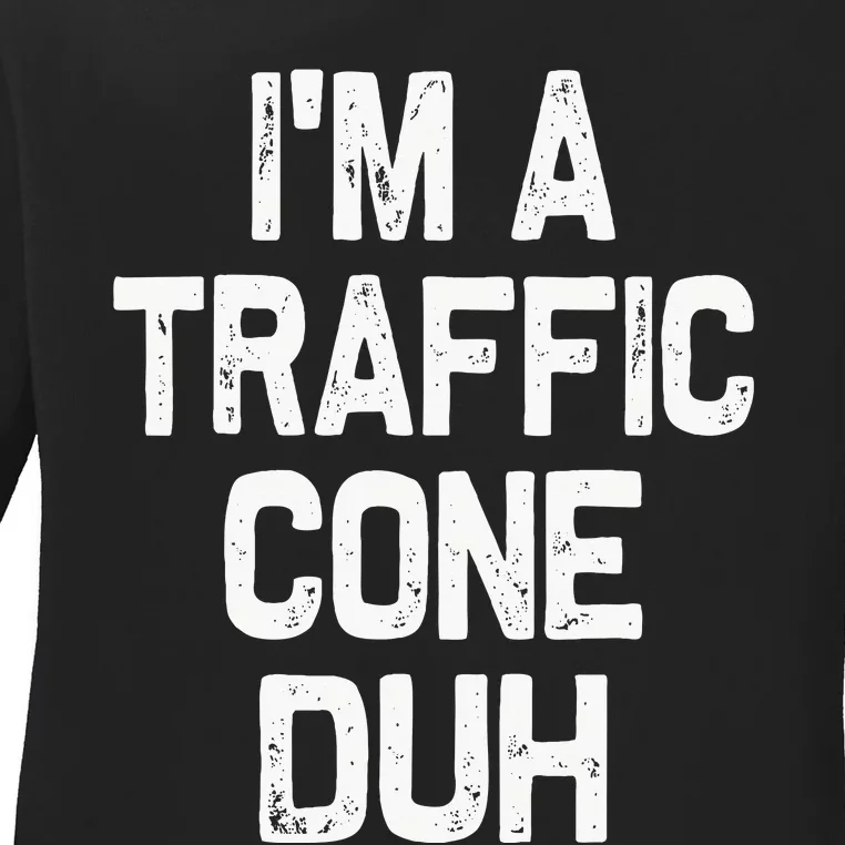 Funny Traffic Cone Halloween Outfit Ladies Long Sleeve Shirt