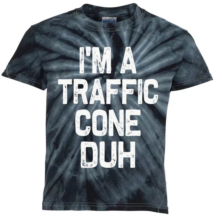 Funny Traffic Cone Halloween Outfit Kids Tie-Dye T-Shirt