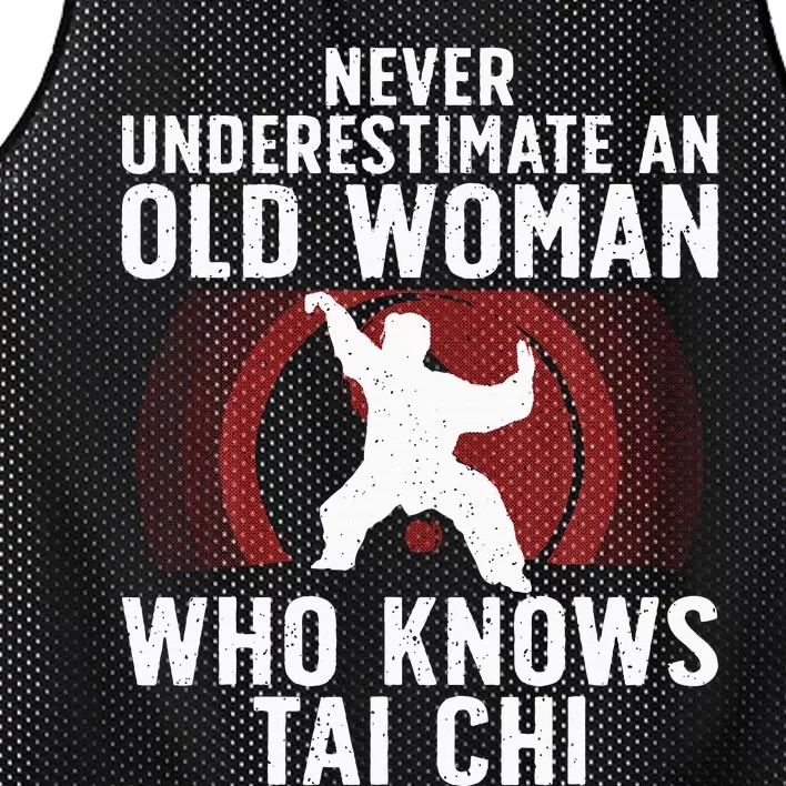 Funny Tai Chi Design For Women Grandma Martial Arts Lovers Mesh Reversible Basketball Jersey Tank