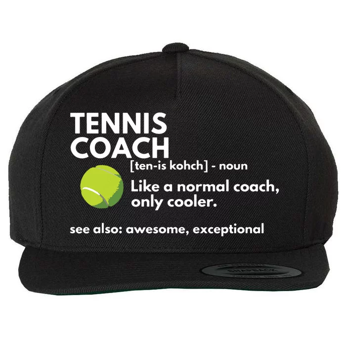 Funny Tennis Coach Definition Coaching Gift Wool Snapback Cap