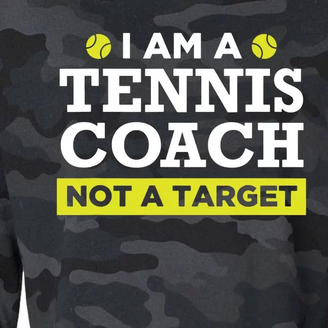 Funny Tennis Coach Gift Not A Target Cropped Pullover Crew