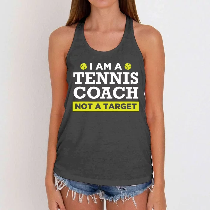 Funny Tennis Coach Gift Not A Target Women's Knotted Racerback Tank