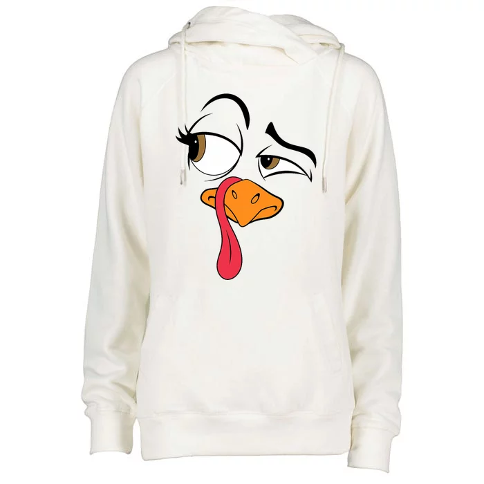 Funny Turkey Cool Turkey Thanksgiving Costume Womens Funnel Neck Pullover Hood