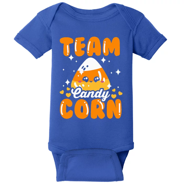 Funny Team Candy Corn Halloween Costume Baby Bodysuit