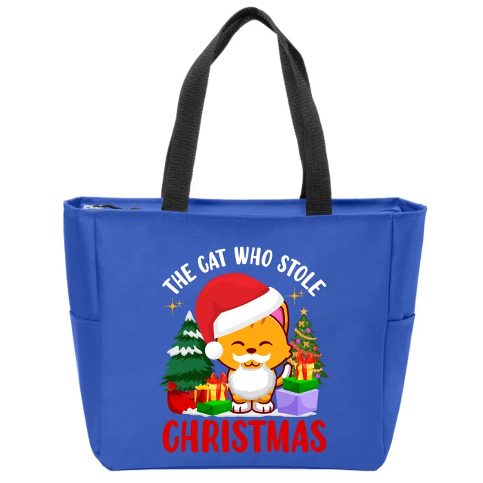 Funny The Cat Who Stole Christmas Great Gift Zip Tote Bag