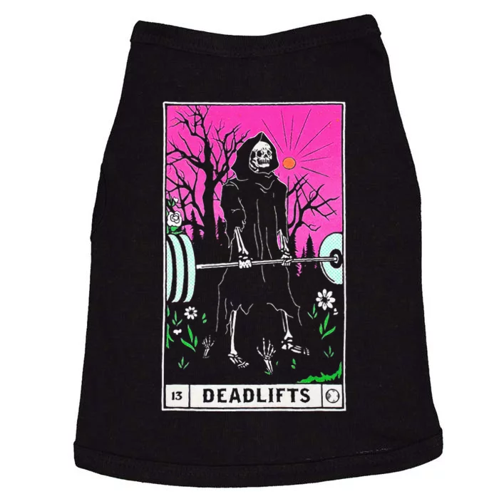 Funny Tarot Card Deadlifts Gym Workout Occult Reader Black Doggie Tank