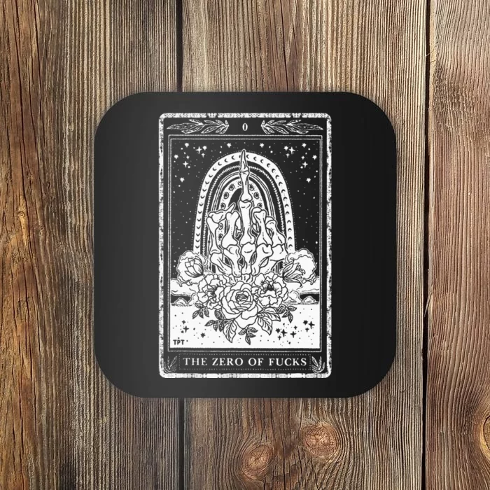 Funny Tarot Card Zero Of Fucks Occult Tarot Reader Reading Coaster