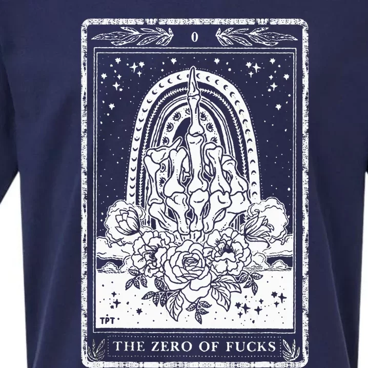 Funny Tarot Card Zero Of Fucks Occult Tarot Reader Reading Sueded Cloud Jersey T-Shirt