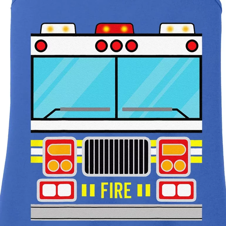 Fire Truck Costume Simple Easy Halloween Group Costume Ladies Essential Tank