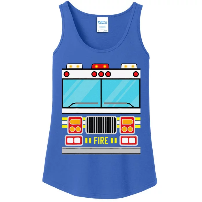 Fire Truck Costume Simple Easy Halloween Group Costume Ladies Essential Tank