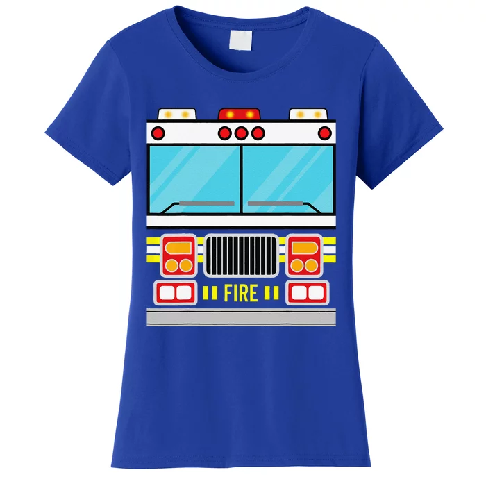 Fire Truck Costume Simple Easy Halloween Group Costume Women's T-Shirt