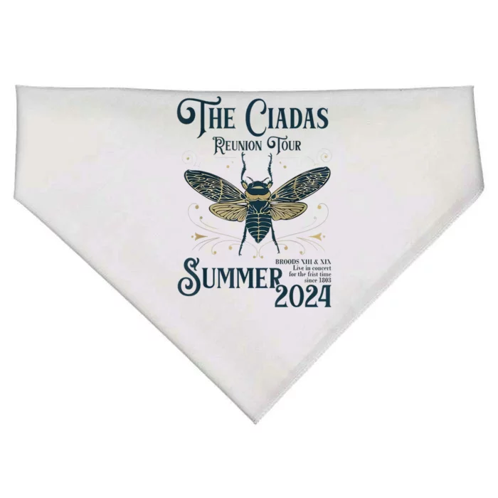 Funny The Cicadas Reunion Tours Summer 2024 Gift USA-Made Doggie Bandana