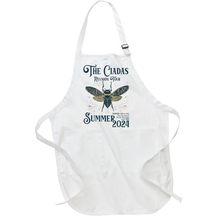 Funny The Cicadas Reunion Tours Summer 2024 Gift Full-Length Apron With Pocket