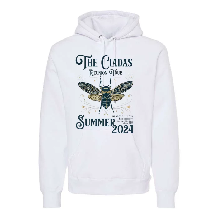 Funny The Cicadas Reunion Tours Summer 2024 Gift Premium Hoodie