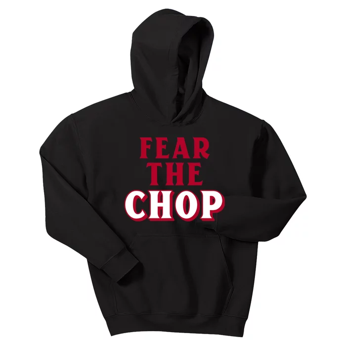 Fear the Chop Baseball Lover Kids Hoodie