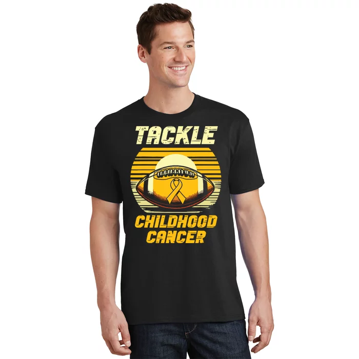 Football Tackle Childhood Cancer Awareness T-Shirt