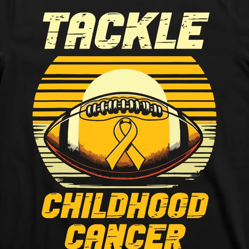 Football Tackle Childhood Cancer Awareness T-Shirt