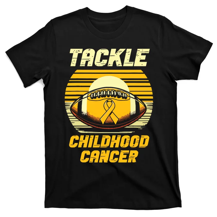 Football Tackle Childhood Cancer Awareness T-Shirt